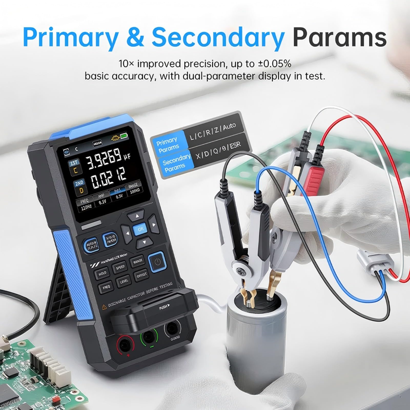 LC1020E Digitaler LCR ESR Tester 0,3% Handmessgerät mit 2,8 Zoll TFT Bildschirm für Induktivitätskapazität Widerstandsmessung im Laborproduktionsbereich (LC1020E in Englisch)