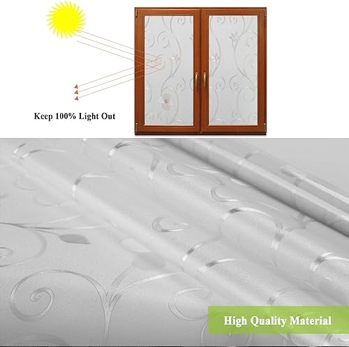 Miniatura 9 de Película de privacidad de flores 3D, película decorativa de vidrio esmerilado para puerta, decoración de ventana sin adhesivo, control de calor