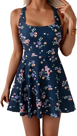 B2prity Women's Modest Swim Dress with Tummy Control