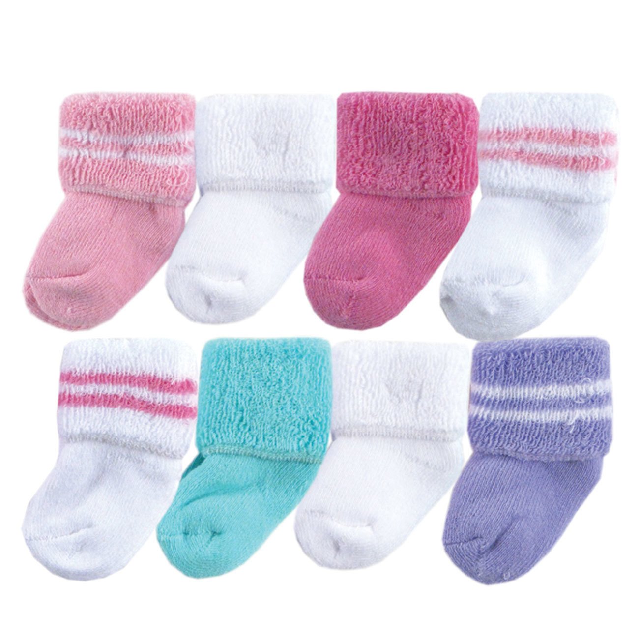 8-Pack Newborn Baby Socks, Girl assorted colors,0-6 Months