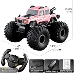 Voiture de télécommande amphibie, étanche à 360° 4WD RC Monster Trucks, 2,4GHz Tous les jouets de ramassage hors route,RC Auto Pool Toys Remote Control Boat pour les cadeaux pour les enfants de 8-12 ans et plus (Pink)