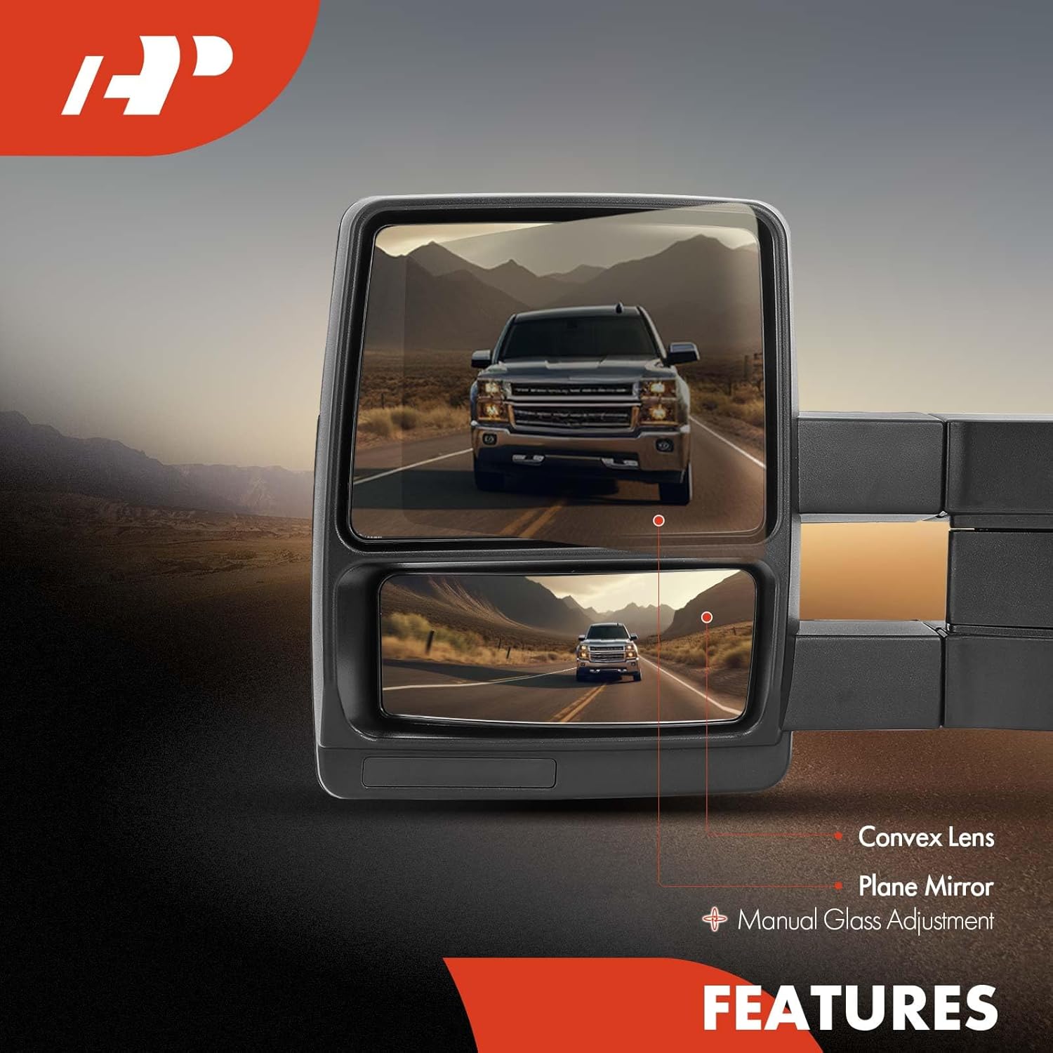 A-Premium Towing Mirrors - Compatible with Ford F-150 F150 2004-2014 - Manual Folding Telescoping Black - Pair Set