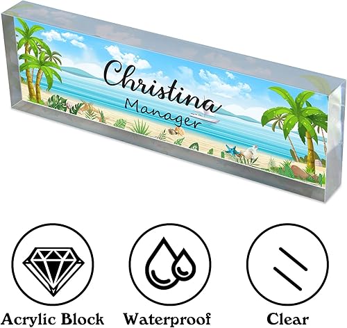 Miniatura 4 de Placas de nombre de escritorio para oficina, placas de identificación acrílicas personalizadas para escritorios, diseño de profesores, regalo de