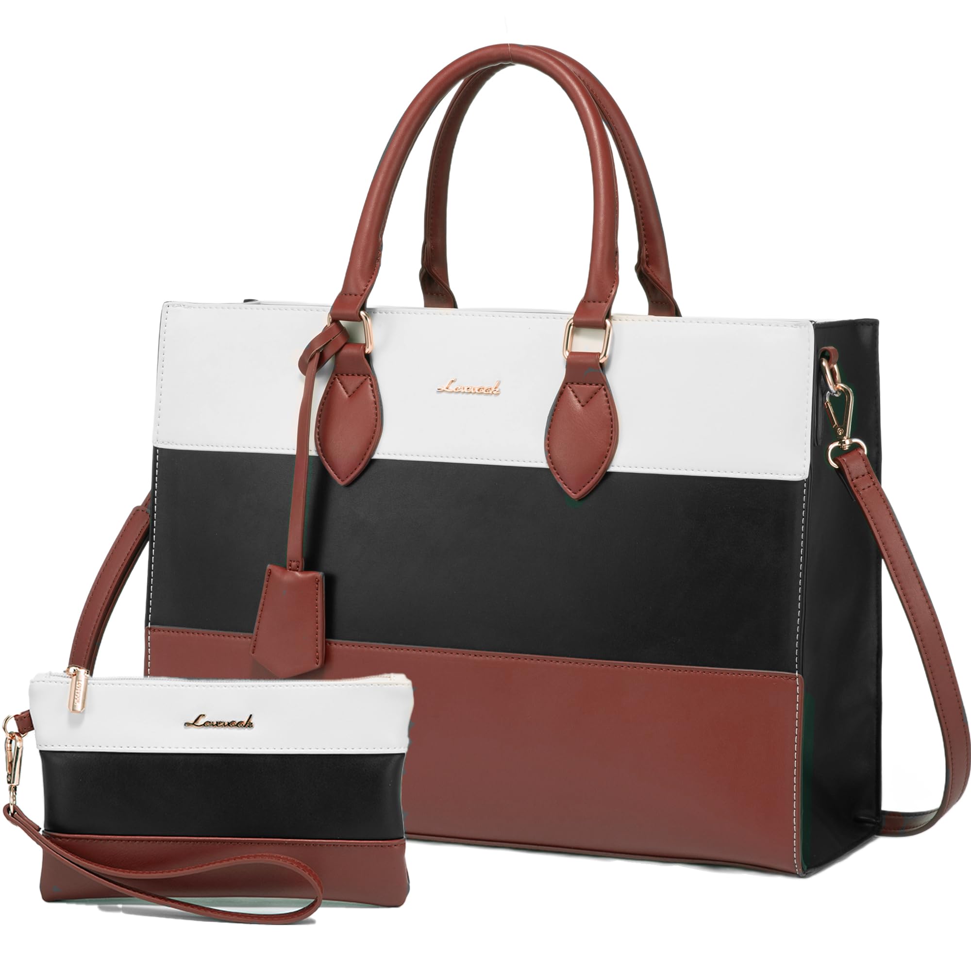 - LOVEVOOK Laptop Tote Bag for Women, 15.6 Inch Work Bags, Waterproof Computer Bags with Clutch Purse, Large Capacity Messenger Bag for Teacher College Business Office