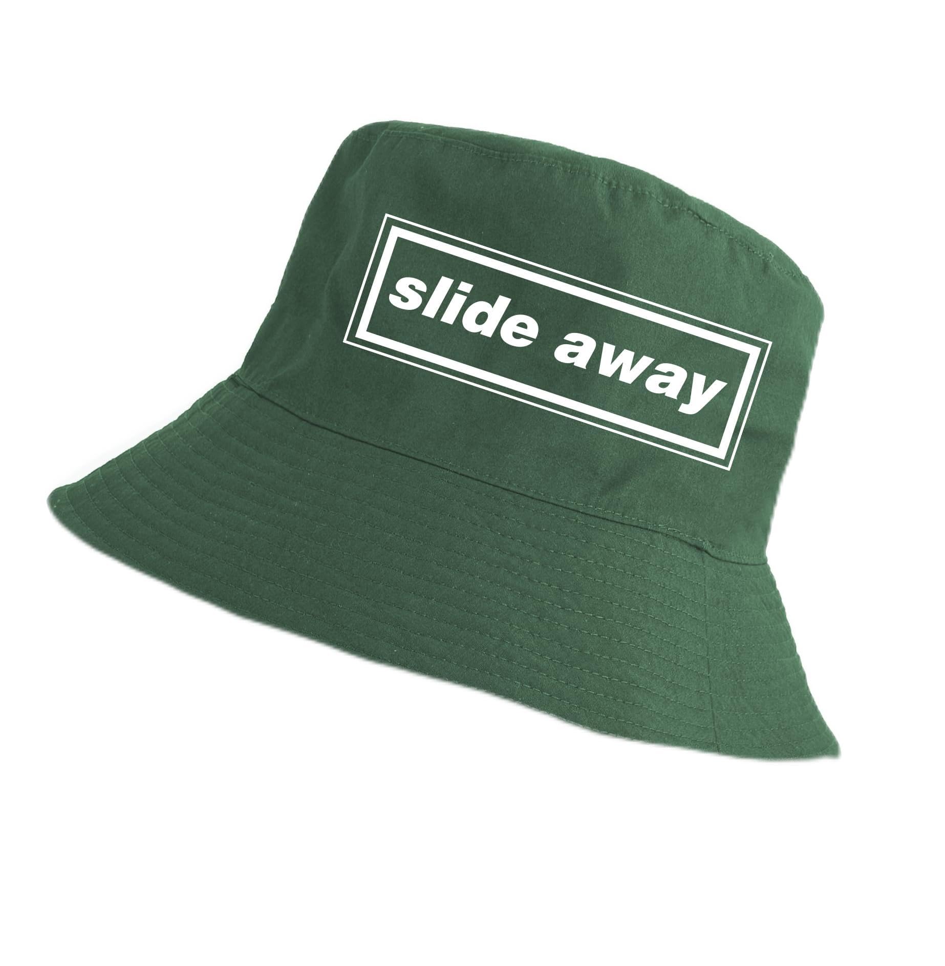 Partisan Unisex Olive Green Oasis Song Bucket Hats - Adult One-Size Fits All (Uk, Alpha, One Size, Slide Away)