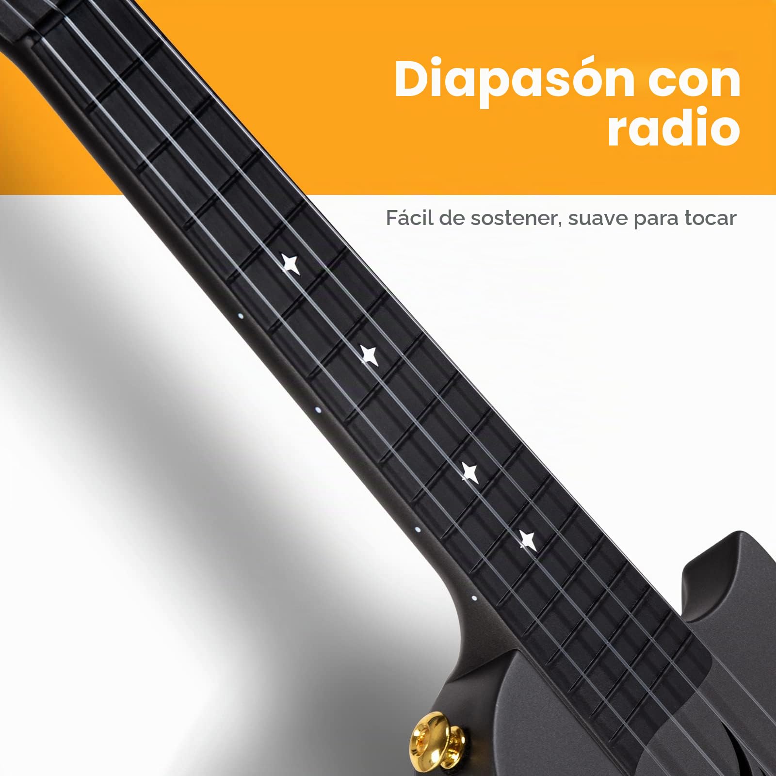 Ukelele Soprano Nova U Mini Simple 21 pulgadas – Ukelele de viaje de fibra de carbono – con kit para principiantes incluye estuche, correa, capo y cuerdas (negro)