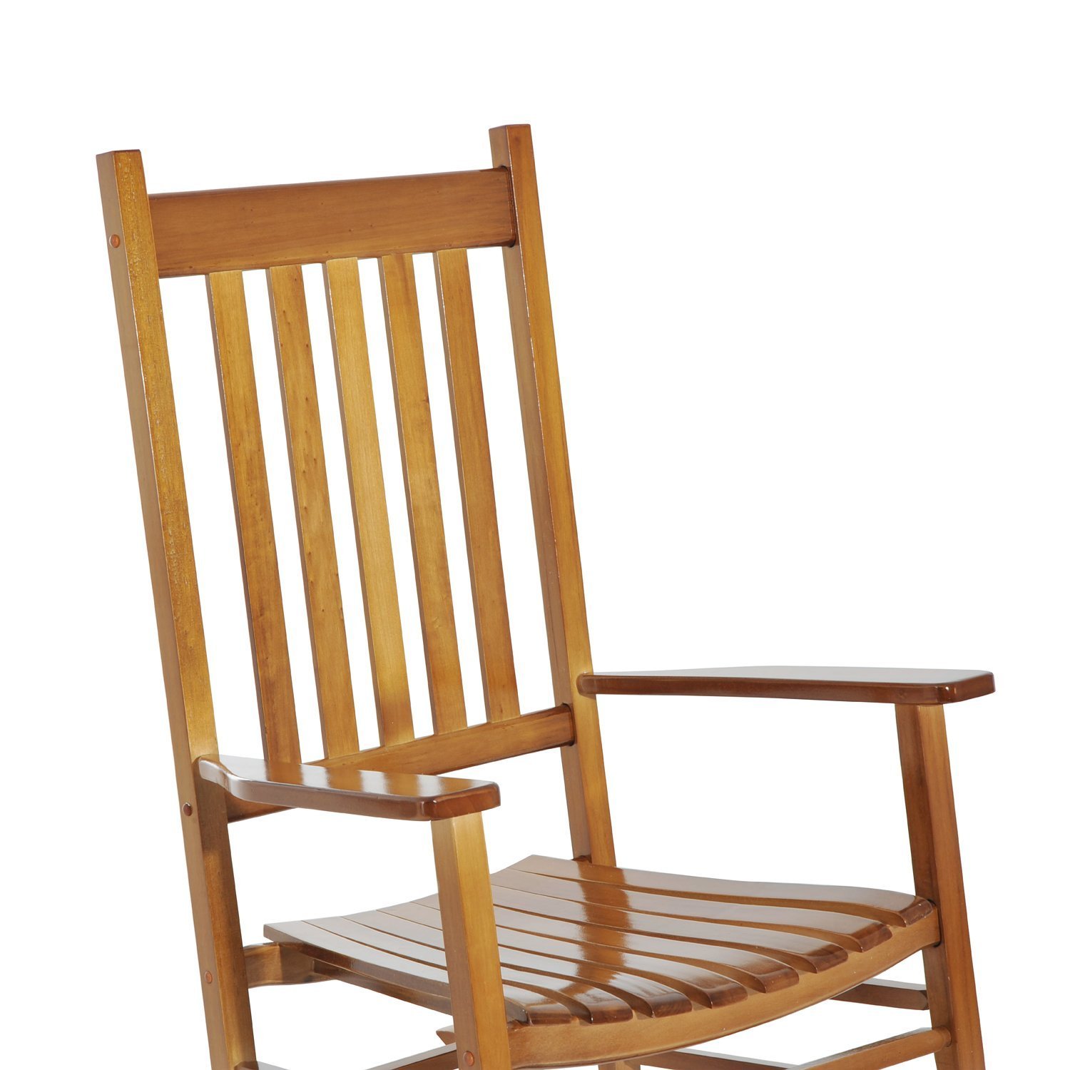 Outsunny Schaukelstuhl aus Holz mit Armlehne Schwingsessel Relaxstuhl Gartenstuhl Natur 69 x 86 x 115 cm