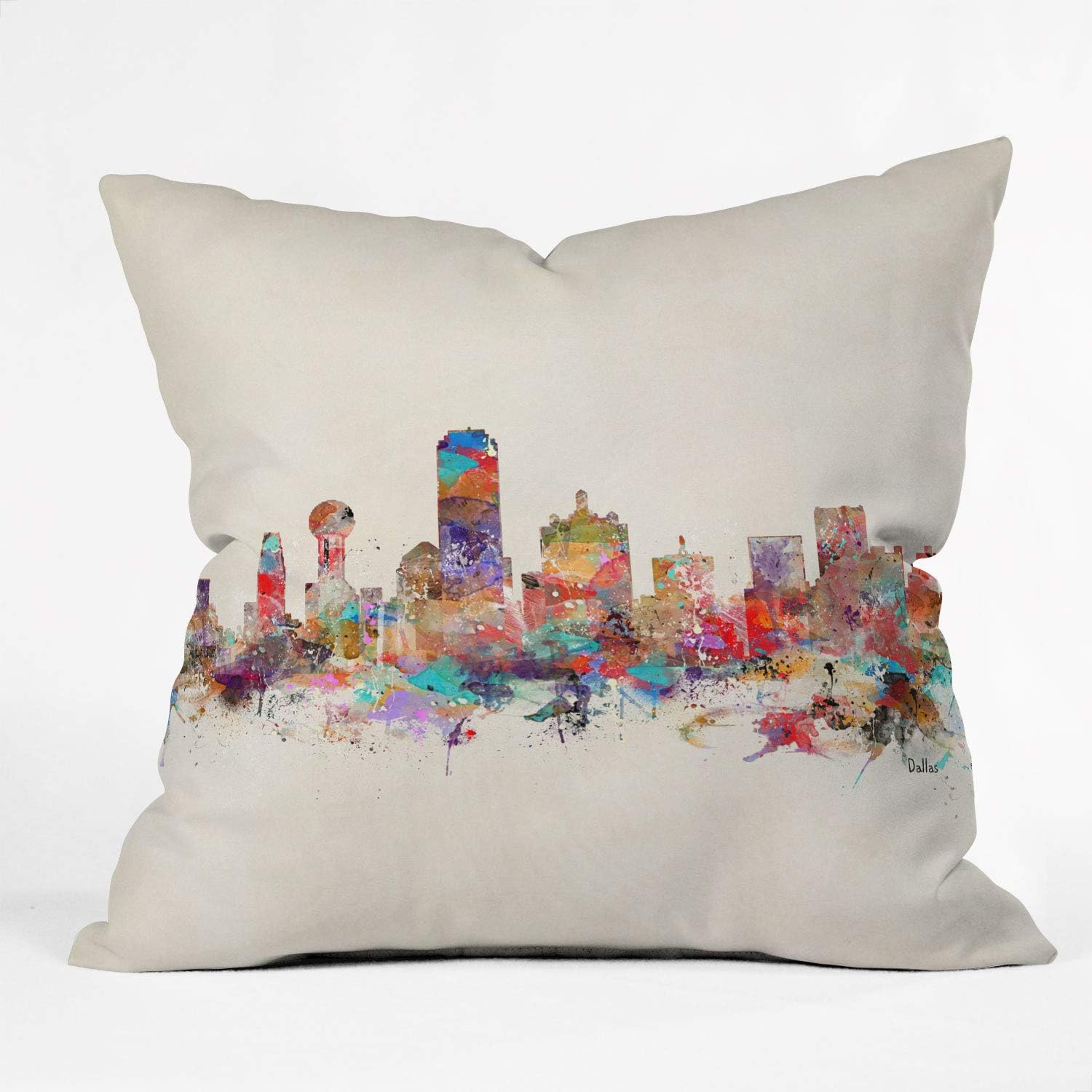 Society6 Bri Buckley Jersey City Skyline Throw Pillow, 16" x 16", Multi