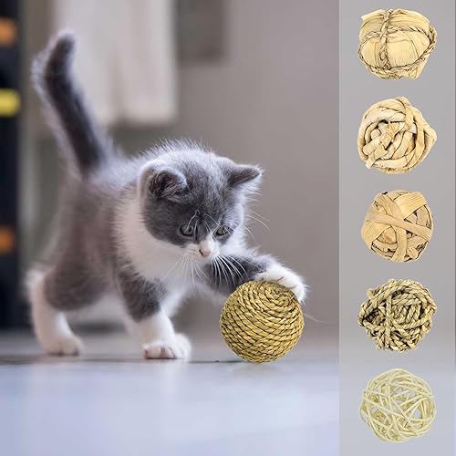 Miniatura 7 de Kesywale Juego de 6 bolas decorativas para rellenos de cuencos de centro de mesa bolas de mimbre de ratán surtidas de 28 pulgadas esferas de orbes