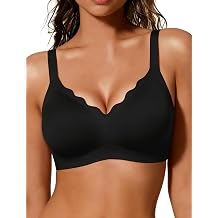 COCOMARTS Jelly Bras for Women No Underwire Push Up Bra | Everyday Seamless T-Shirt Bras for Older Women, Comfortable Scalloped Full Coverage Wireless Bralettes with Lift Support