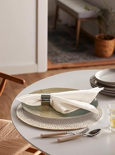 Miniatura 8 de Hausattire Servilleta de tela de lino con dobladillo cosido en inglete de 20 x 20 pulgadas, natural, Acción de Gracias, decorativa, suave, duradera,