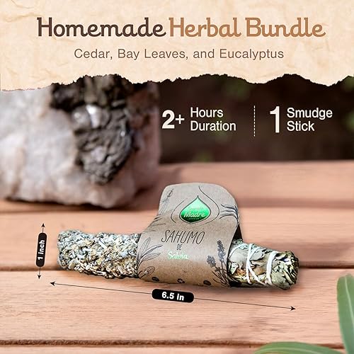 Miniatura 2 de Sagrada Madre Sahumo Premium Smudge 100% sostenible. 100% natural. Hecho a mano. Vegano. Eco. Duración de 2 horas. 1 unidad. (Mirra Palo Santo)