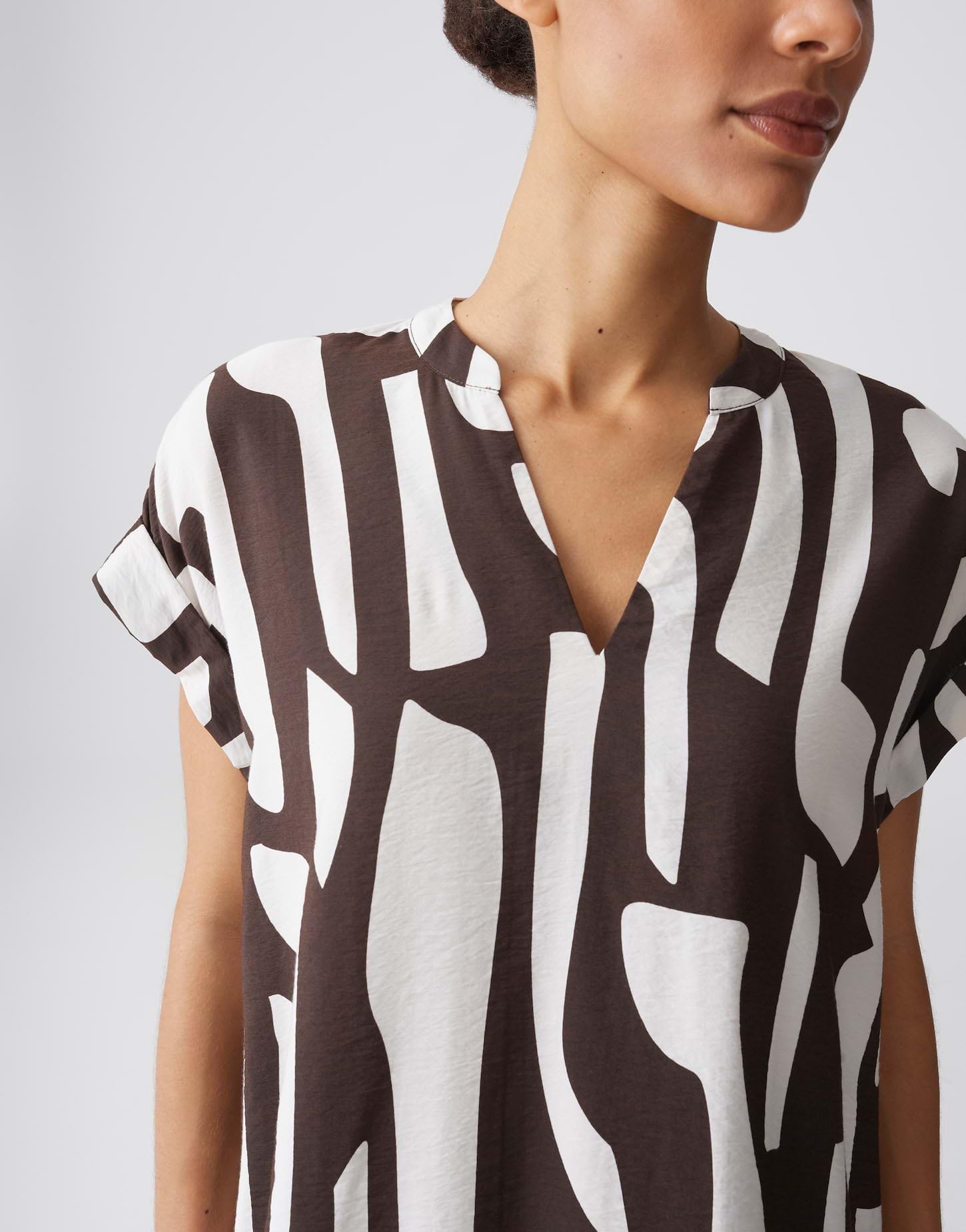 OPUS Damen Minikleid | Bedrucktes Shirtkleid aus ECOVERO™ Viskosemix