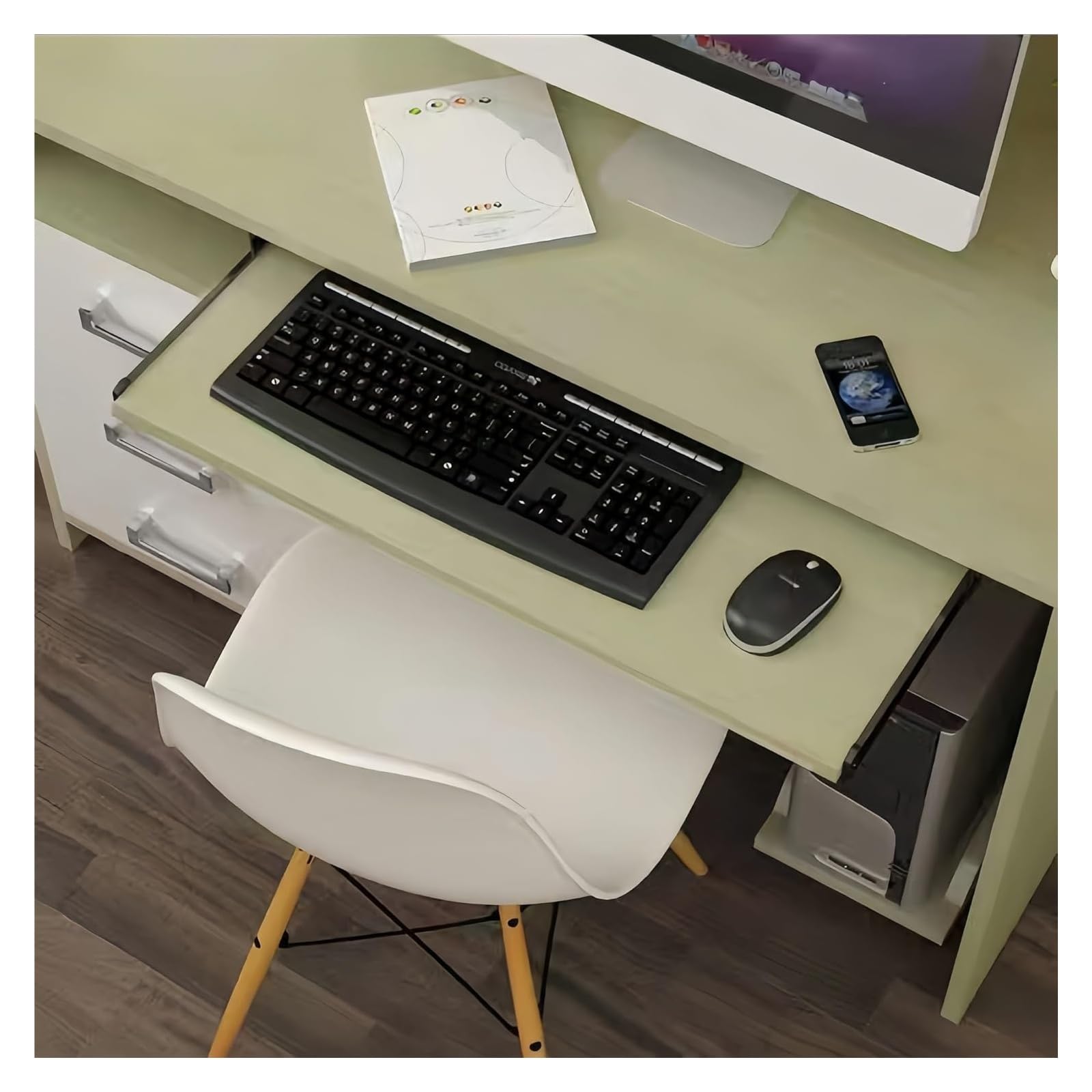 Ergonomics Desk Extender Tray, Desktop Extender Tray, Ergonomic Foldable, Clip-On, For Work Study Gaming, (52-75) x25cm(B,52 * 25cm)