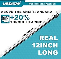Vista 4 de Libraton Juego de adaptadores de enchufe de grado de impacto, 3 "6" 12", adaptador de enchufe de taladro, adaptador de enchufe de enchufe, extensión