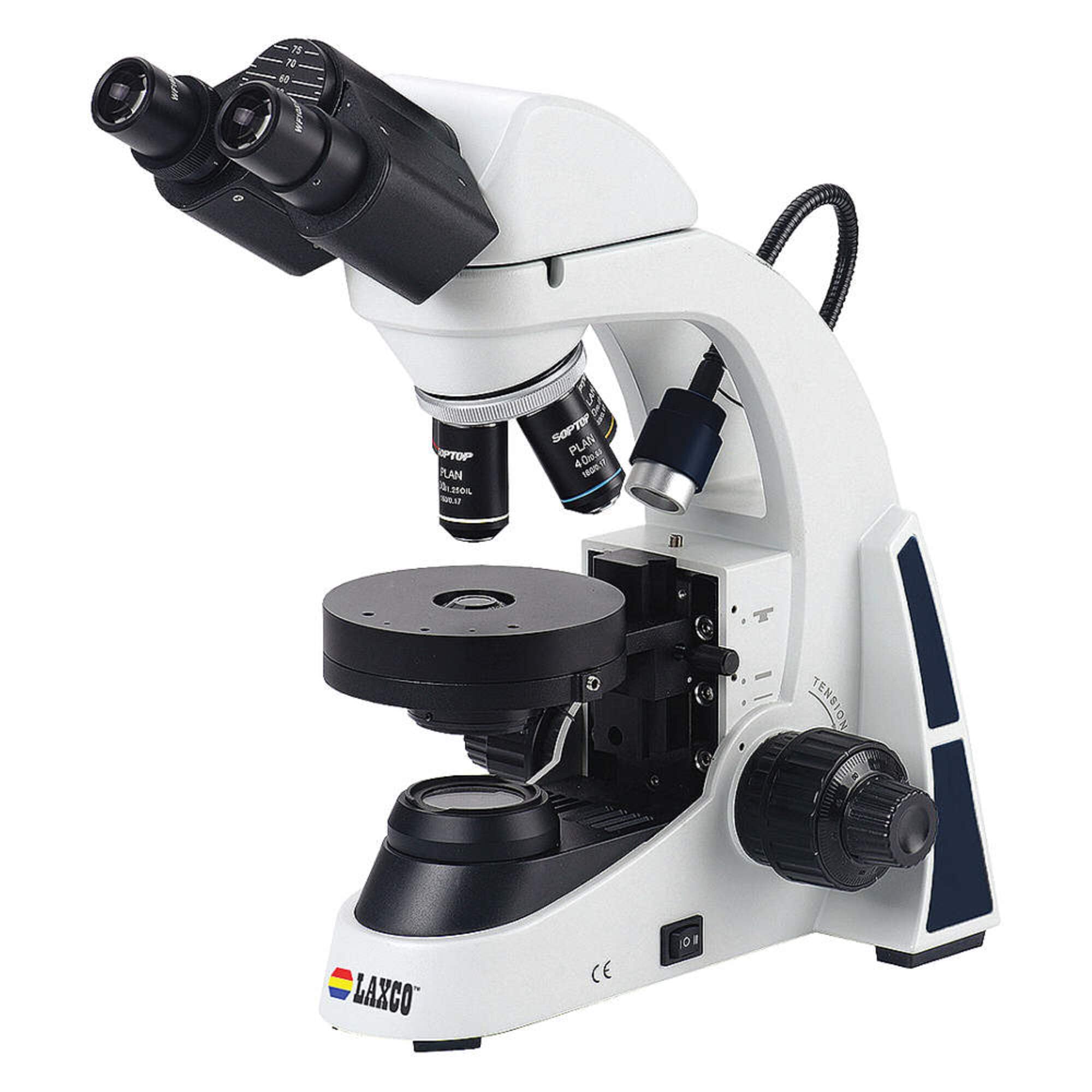 LMC-BF117-03B1 LMC Series 1000 Binocular Brightfield All-in-One Stereo/Compound Microscope, 2X/10X/40X Achro Objectives, 110V/220V