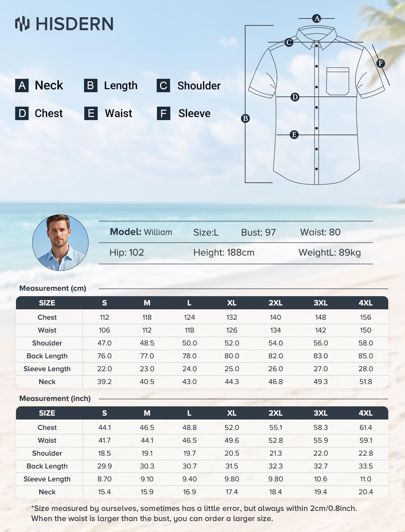 HISDERN Chemise en Lin Homme à Manches Courtes Boutonnée Chemisette Coton Coupe Droite Chemise d'été de Plage avec Poche
