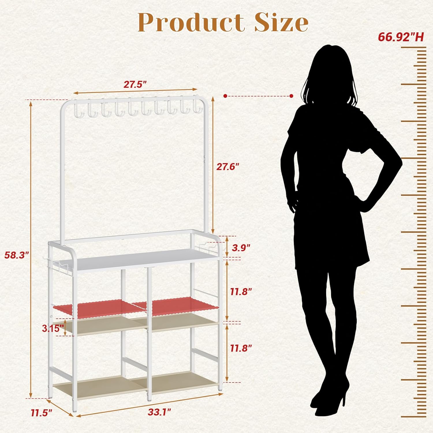 Large Purse Organizer for women with 10 Purse Hanger, 3-Tier Double Row Purse Rack Stand with 6 Side Hooks for Purse Storage, Space Saving Floor-Standing Handbag Organizer for Closet & Narrow Spaces