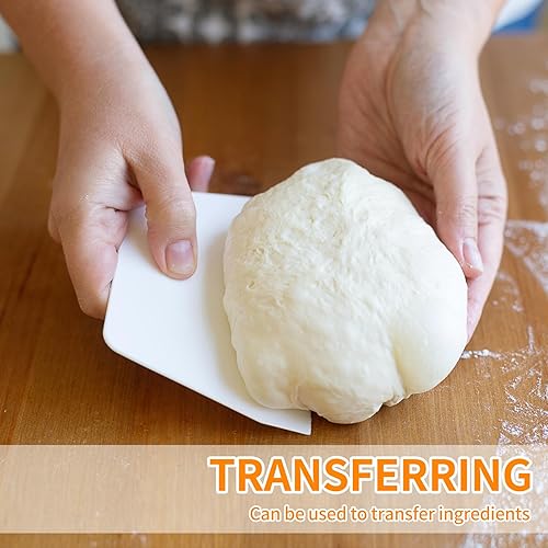 Miniatura 5 de ALLTOP Espátula de cuenco y rascador de banco, herramienta de plástico flexible multiusos para repostería, raspadores de alimentos para masa de pan,
