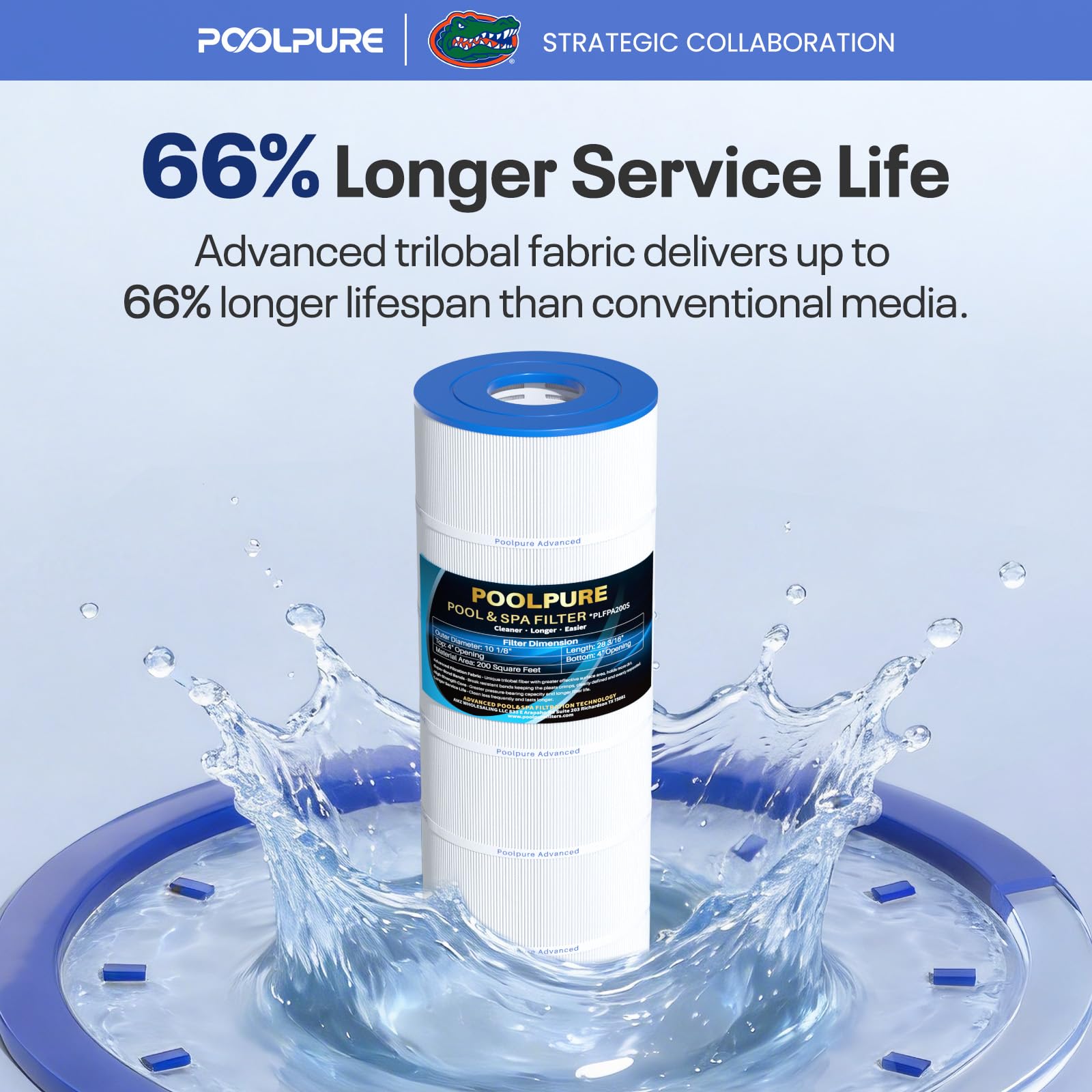 POOLPURE Filtre PLFPA200S remplace PA200S, Hayward CX200XRE, Hayward SwimClear C200S, cartouche filtrante