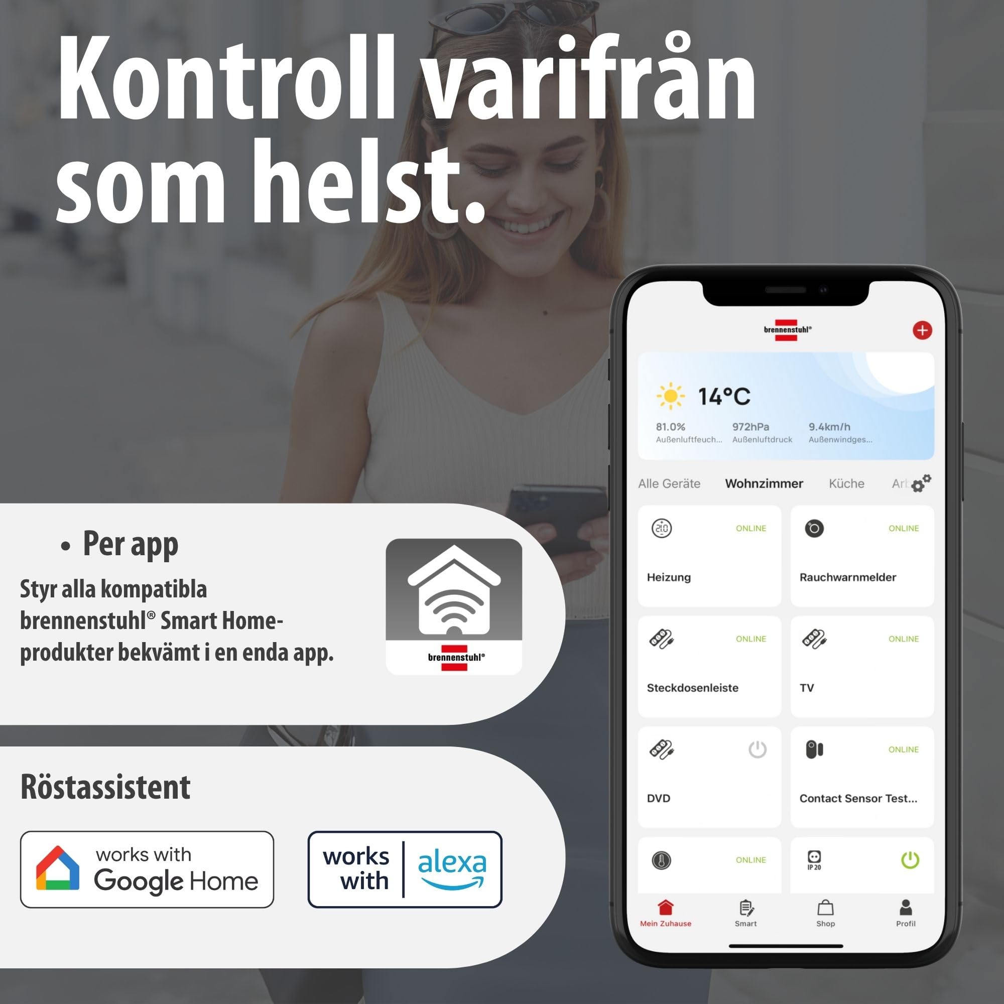 Brennenstuhl Faretto LED WiFi WF 2051 P 2800 lm, PIR, IP54
