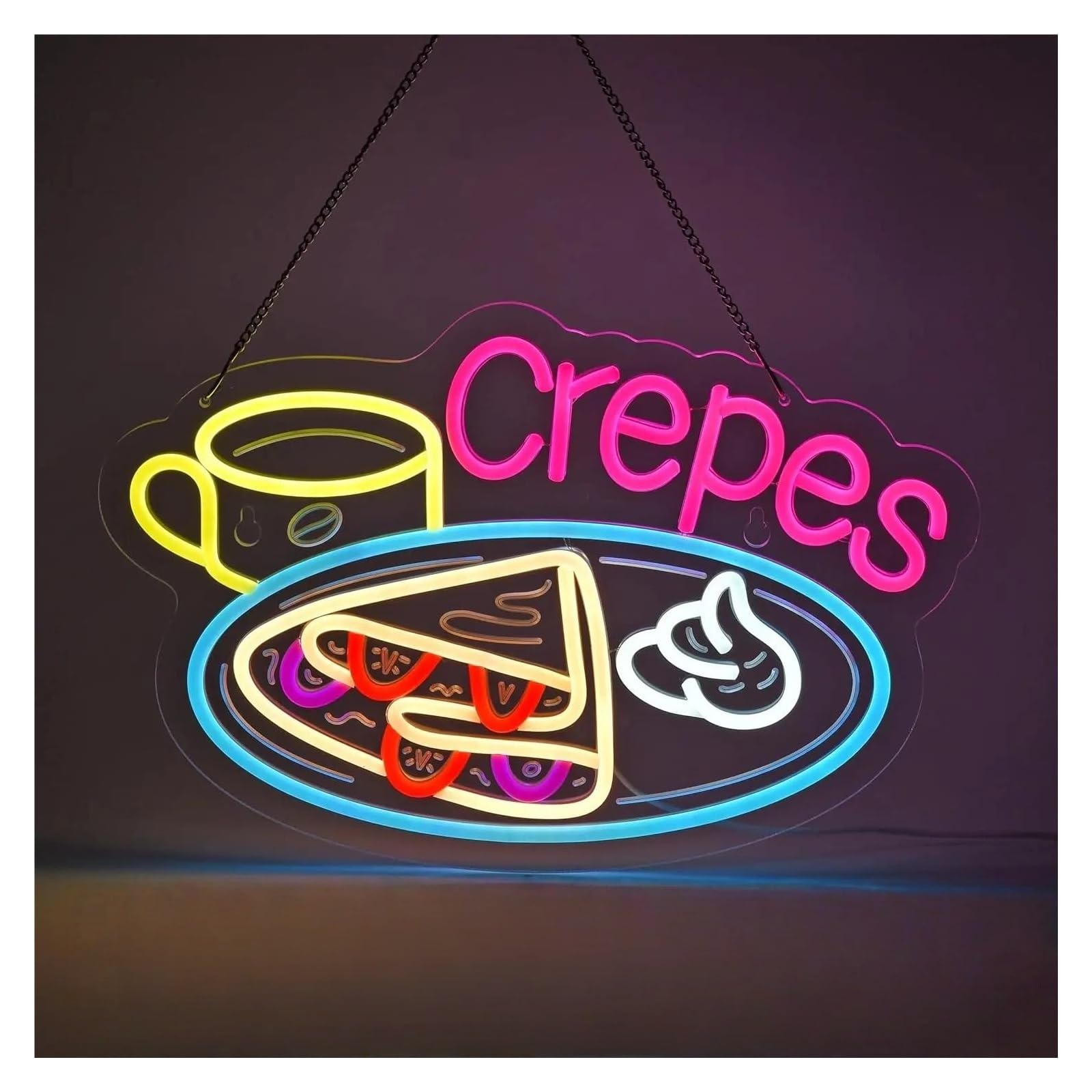 Shouxi One Color Sign Lamp Crepes Neon Sign Usb Powered Dimmable For Business Restaurant Shop Store House Bar Cafe Party Home Decor 41Х27cm