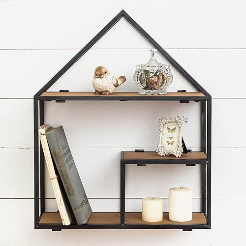 Original Barn Estantes industriales de la pared, Estantes flotantes montados en la pared, Estante de exhibición de madera del soporte del metal, disponible en Yaxa Colombia