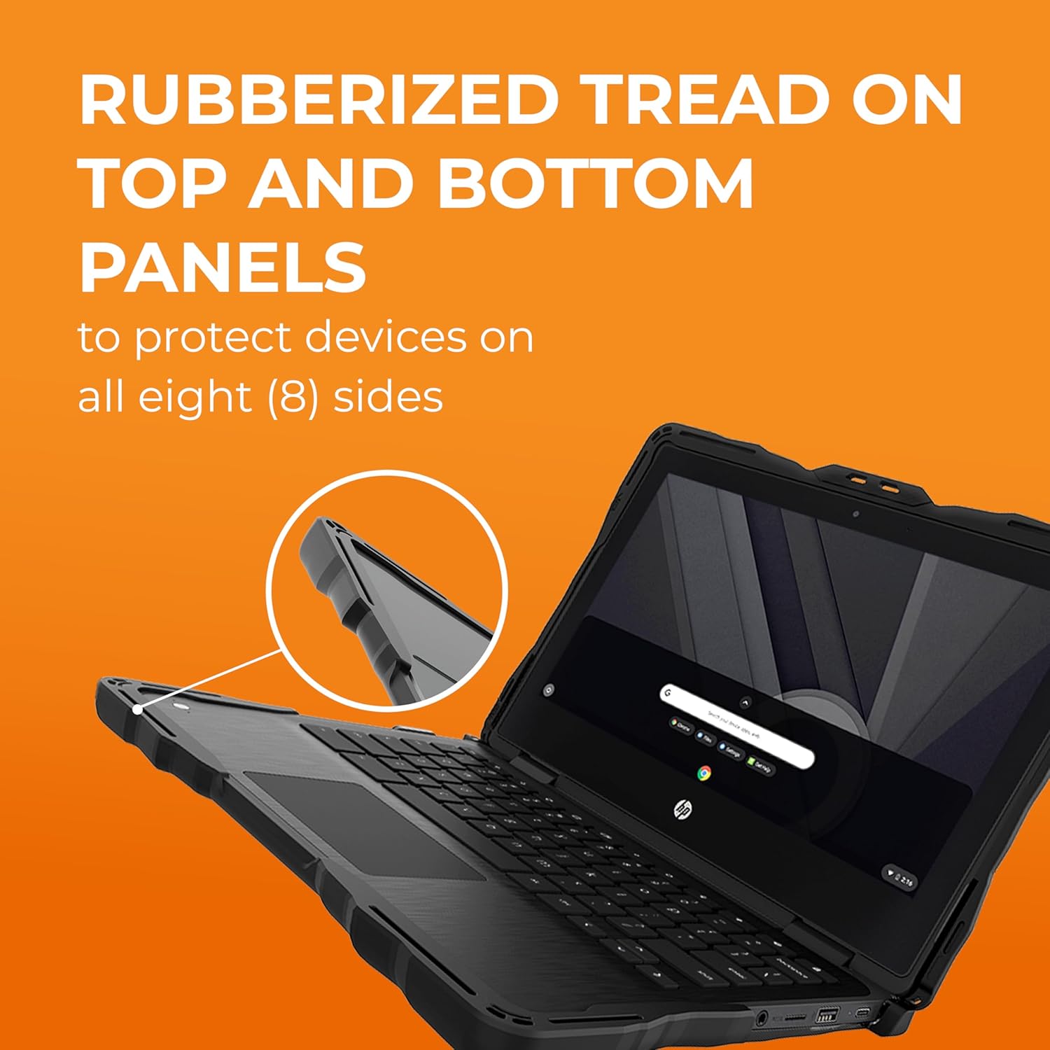Gumdrop DropTech Hard Shell Laptop Cover Fits ONLY HP Fortis x360 G3 J 11 inch Chromebook (2in1) Rugged Drop Tested Shockproof Reliable Computer Case Office Travel Kids Students School Basics - Black