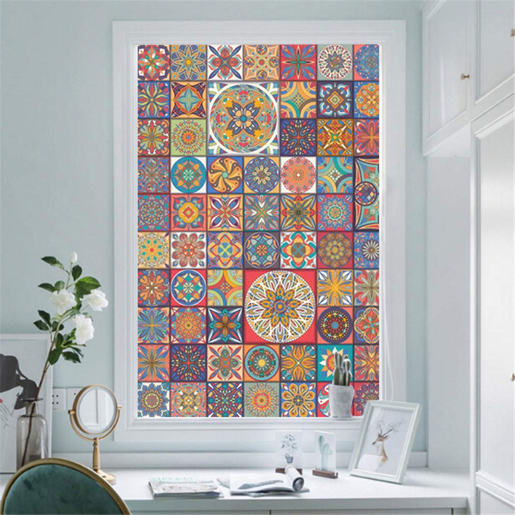 Buy YZX Mosaic Tile Window Film Non-Adhesive Home Office