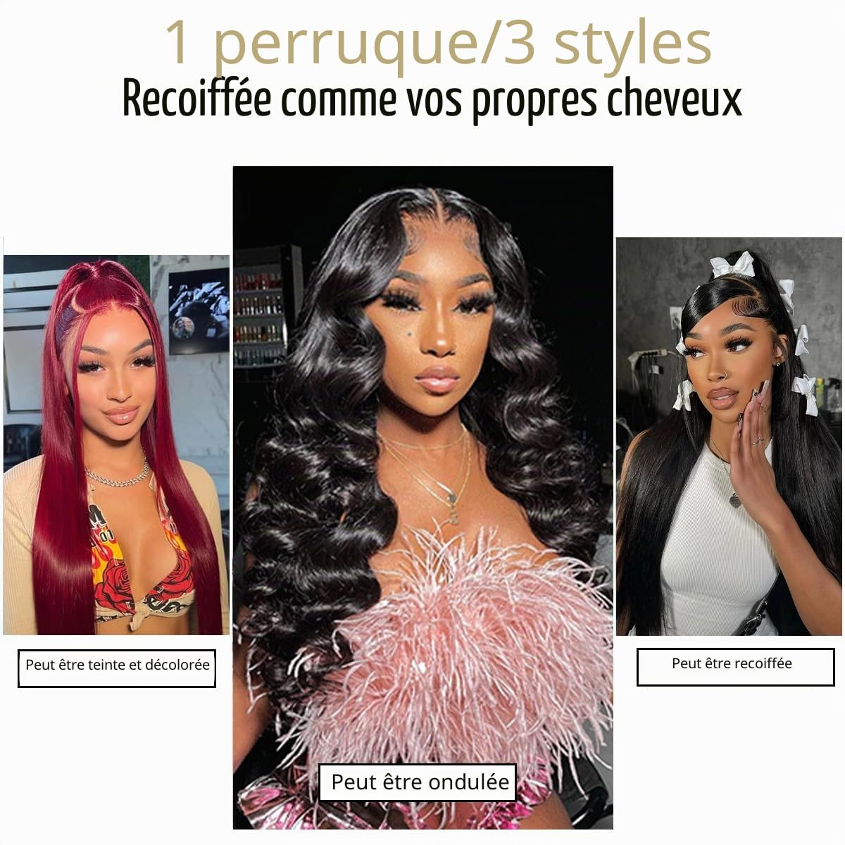 Perruque Femme Naturelle 13x6 HD Lace Front Wigs Human Hair 22 Pouces,180% Density Straight Perruque Cheveux Humain Pre Plucked With Baby Hair Lace Wig Human Hair Natural Color for Black Women