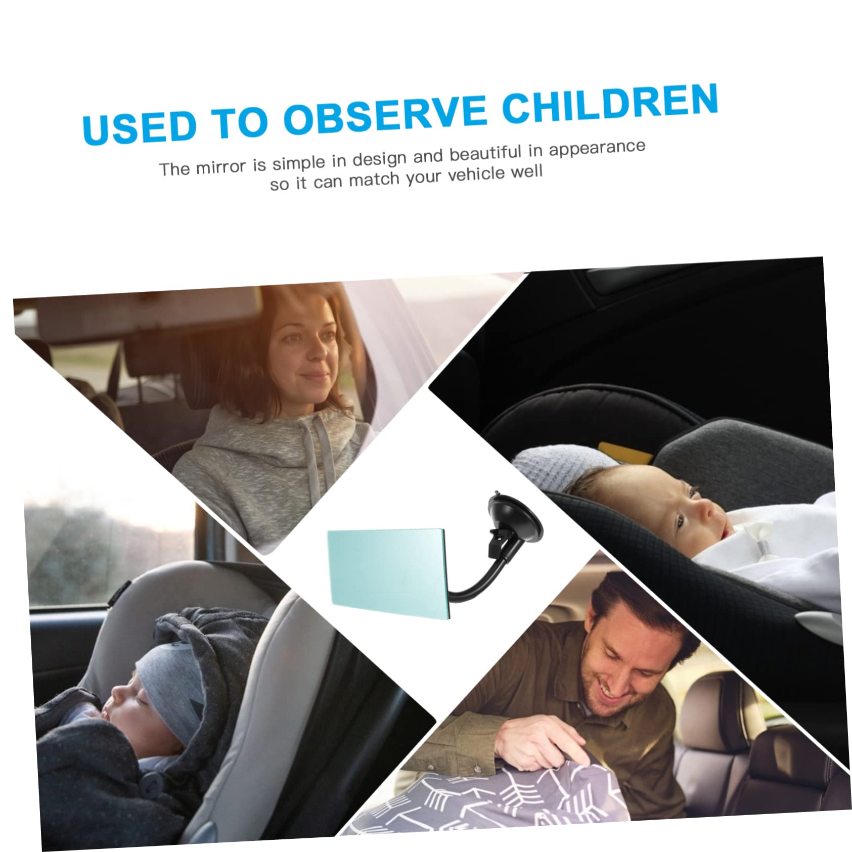 Yardwe 3 Pièces Miroir de Sécurité Garçon Fille pour Voiture Rétroviseur Intérieur Ajustable Angle Mort Accessoire Pratique et Durable pour Voitures et Familles