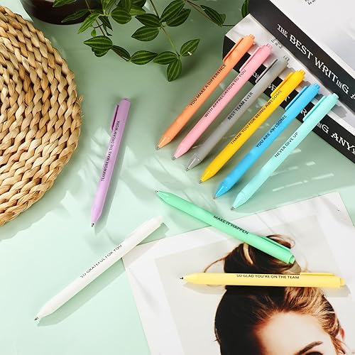 Miniatura 4 de Paquete de 30 bolígrafos de agradecimiento a los empleados divertidos bolígrafos de oficina coloridos e inspiradores con cita motivacional