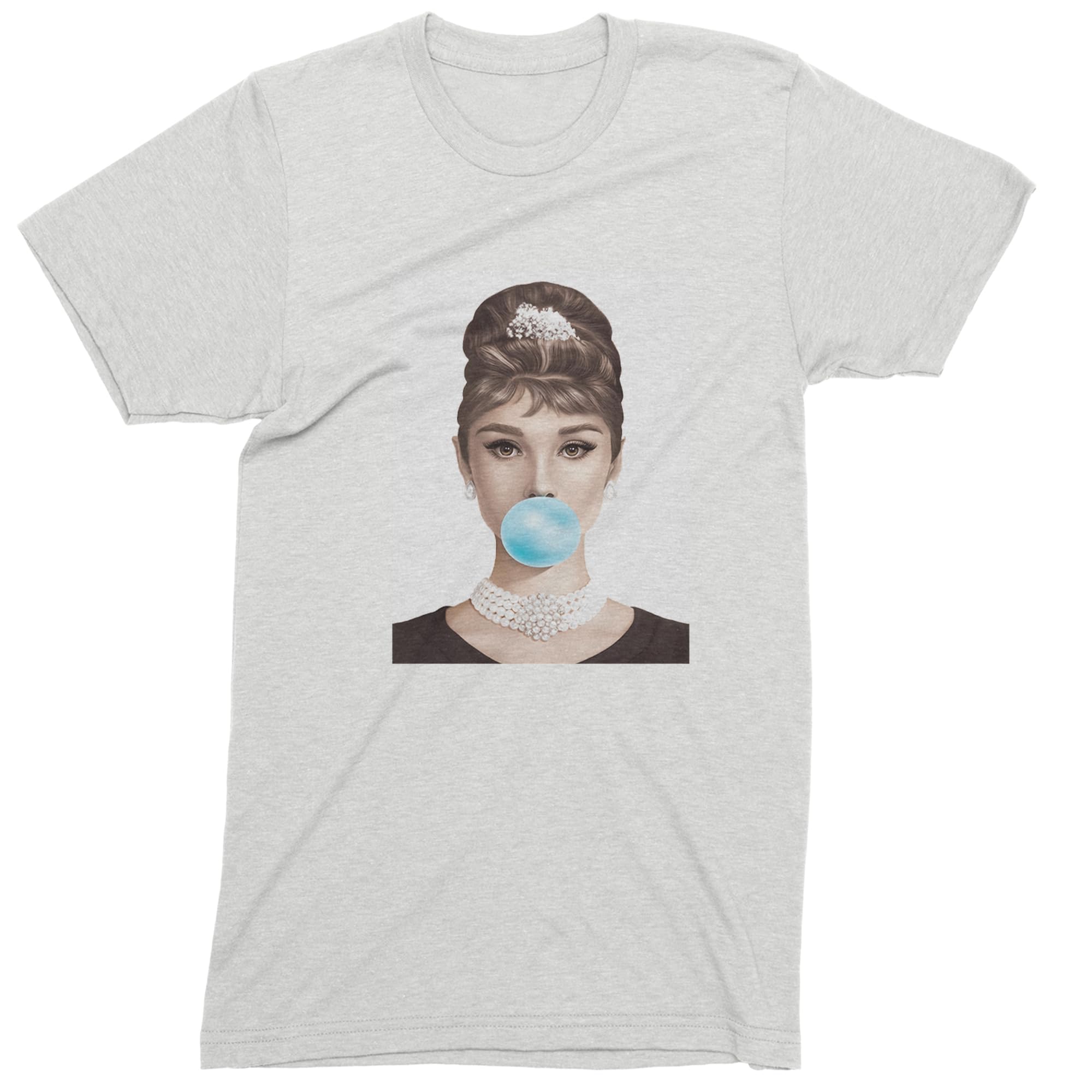 The Pxv Audrey Hepburn Chewing Bubble Gum American Icon Mens T-Shirt, Soft Cotton, Graphic Tee