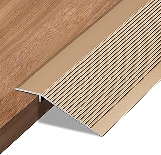 Selbstklebende Alu-Übergangsleiste für Boden 10-35mm | Höhenausgleichsprofil Türschwelle | Für Laminat, Fliesen, PVC & Parkett | 90cm x 100mm (Gold, 90cm x 100mm)