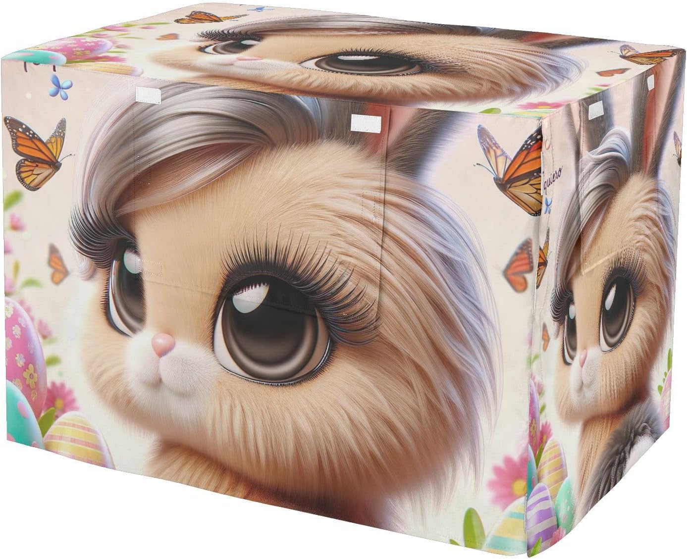 Bunny Kawaii Cute Rabbit Dog Crate Covers S-XL Breathable Pet Kennel Cover with Mesh Windows, Reduces Barking, X-Large