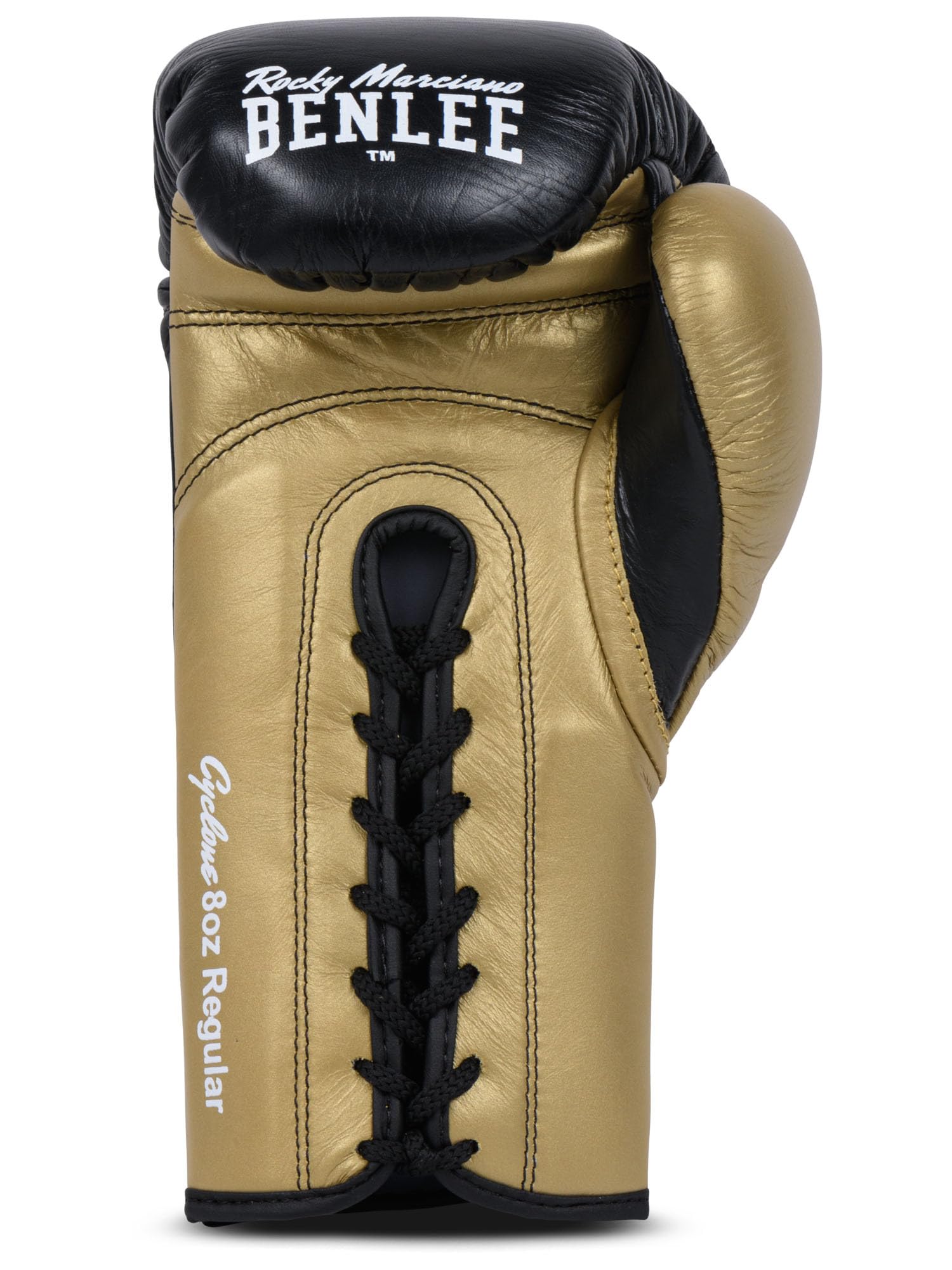 BENLEE Rękawice bokserskie ze skóry Cyclone, złoty/biały/czarny, 08 oz R