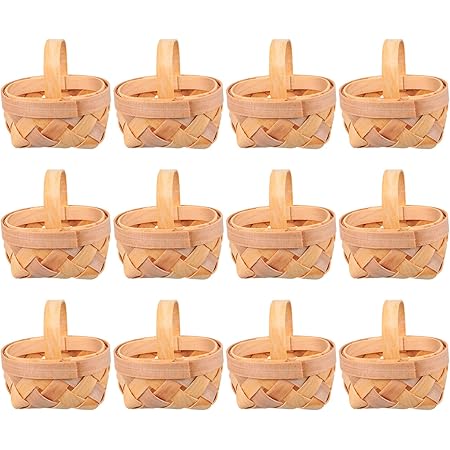 Amazon.com: Wicker Basket Handle 12pcs Mini Woven Baskets with Handles ...