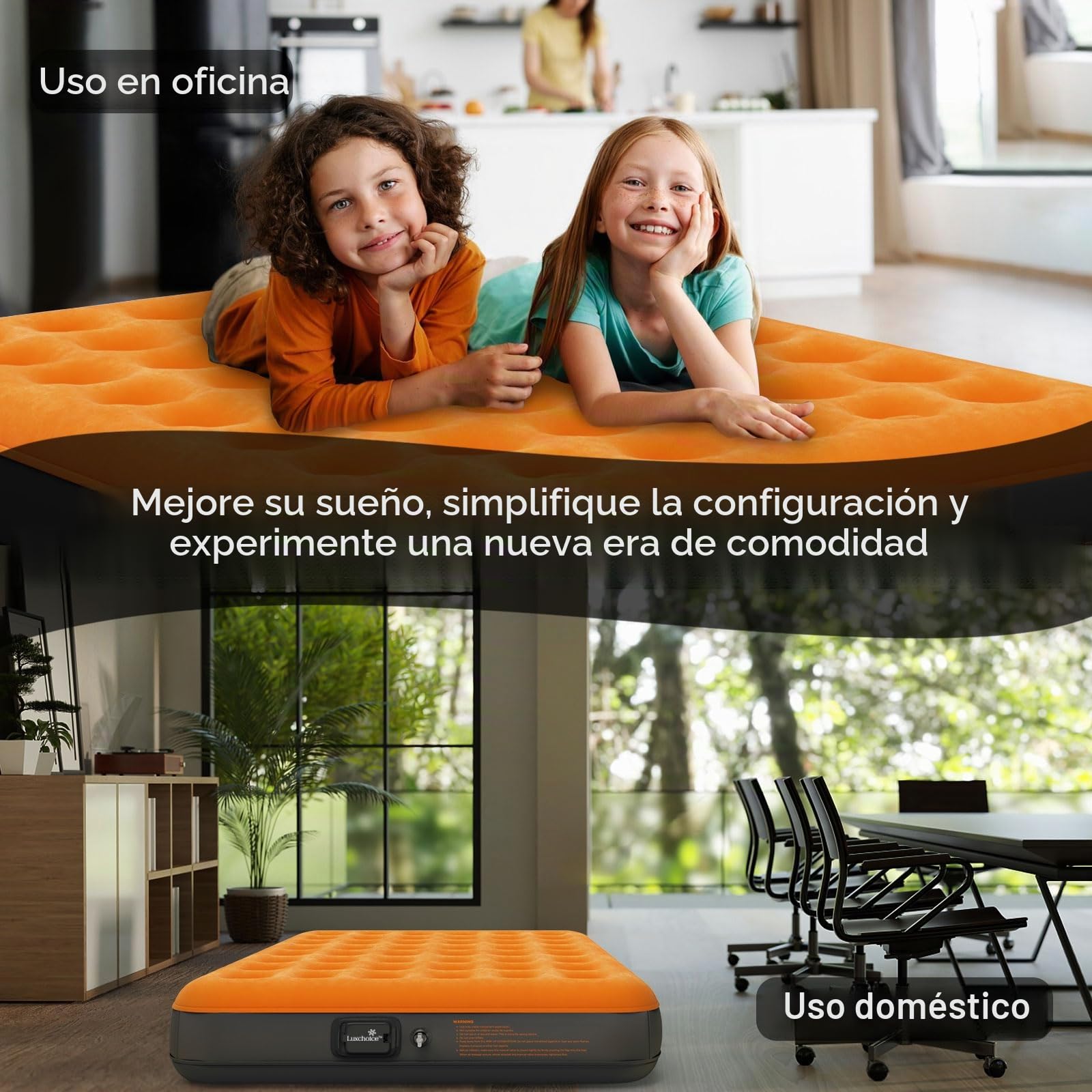 Luxchoice Cama de Aire Camping Colchón Inflable Autoinflable con Bolsa de Viaje Bomba Portátil Recargable para Invitados En El Viajes Camping o en Casa