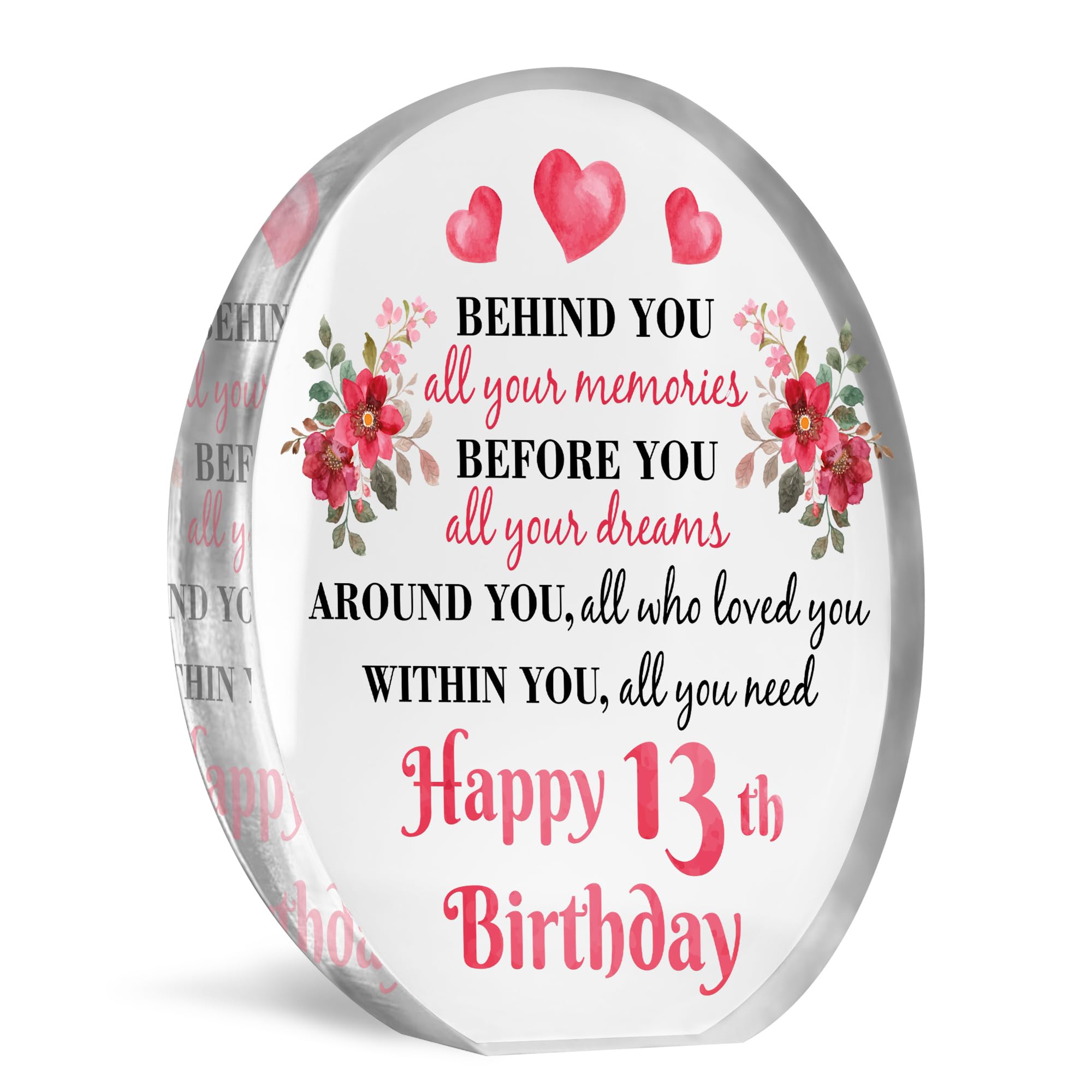 Red Ocean Novelty 13th Birthday Gifts For Daughter Granddaughter Niece Inspirational Plaque Gift for Her Sister 13th Birthday Presents Birthday Gifts for 13th Niece Gift Daughter Gift Granddaughter