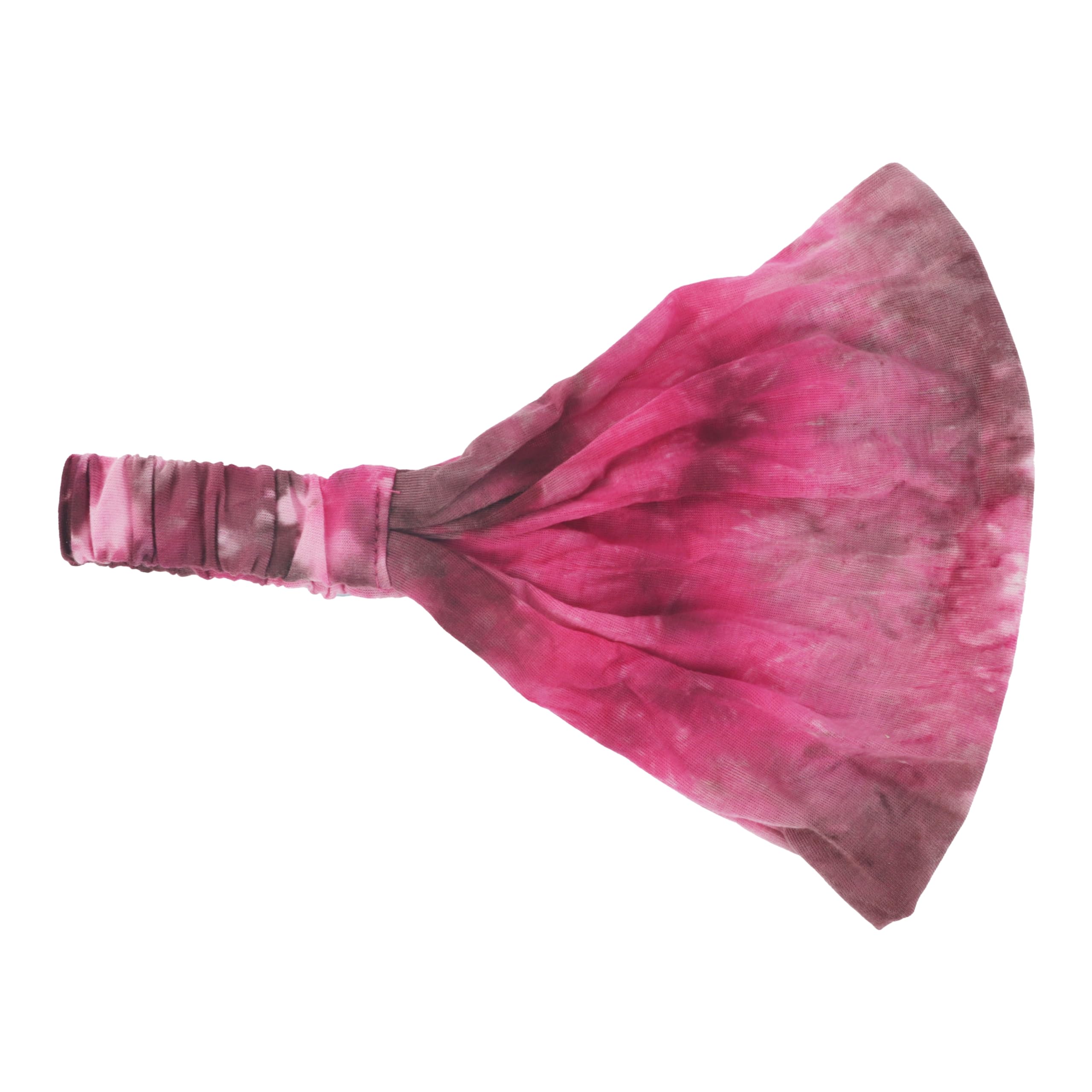 Motique Accessories Pink Stretchy Headwrap Tye Dye Boho Wide Hair Band Yoga