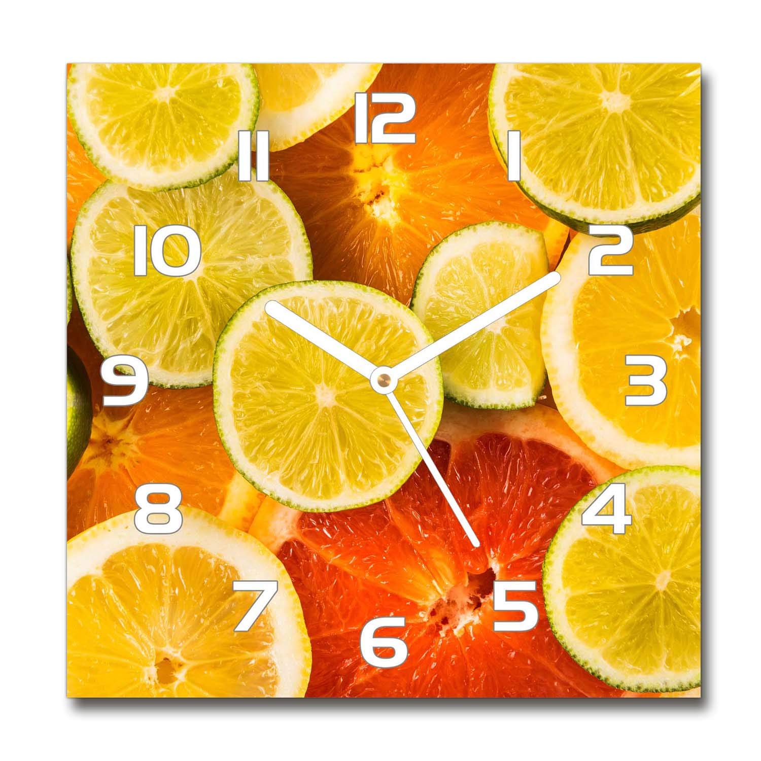 Horloge en verre 30x30cm silencieuse Tulup pour décoration murale moderne
