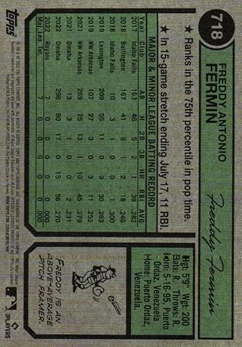 Miniatura 2 de Freddy Fermin Rookie Card Collectible Baseball Card - 2023 Topps Heritage Baseball Card #718 (Royals)