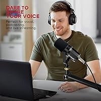 Vista 5 de FDUCE Micrófono dinámico XLR para grabación vocal, podcasting, juegos, transmisión en vivo y difusión, micrófono cardioide totalmente metálico