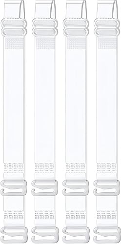 RULASIN Correa de sujetador ajustable transparente, correa de sujetador antideslizante, 2 pares de correas invisibles para el hombro