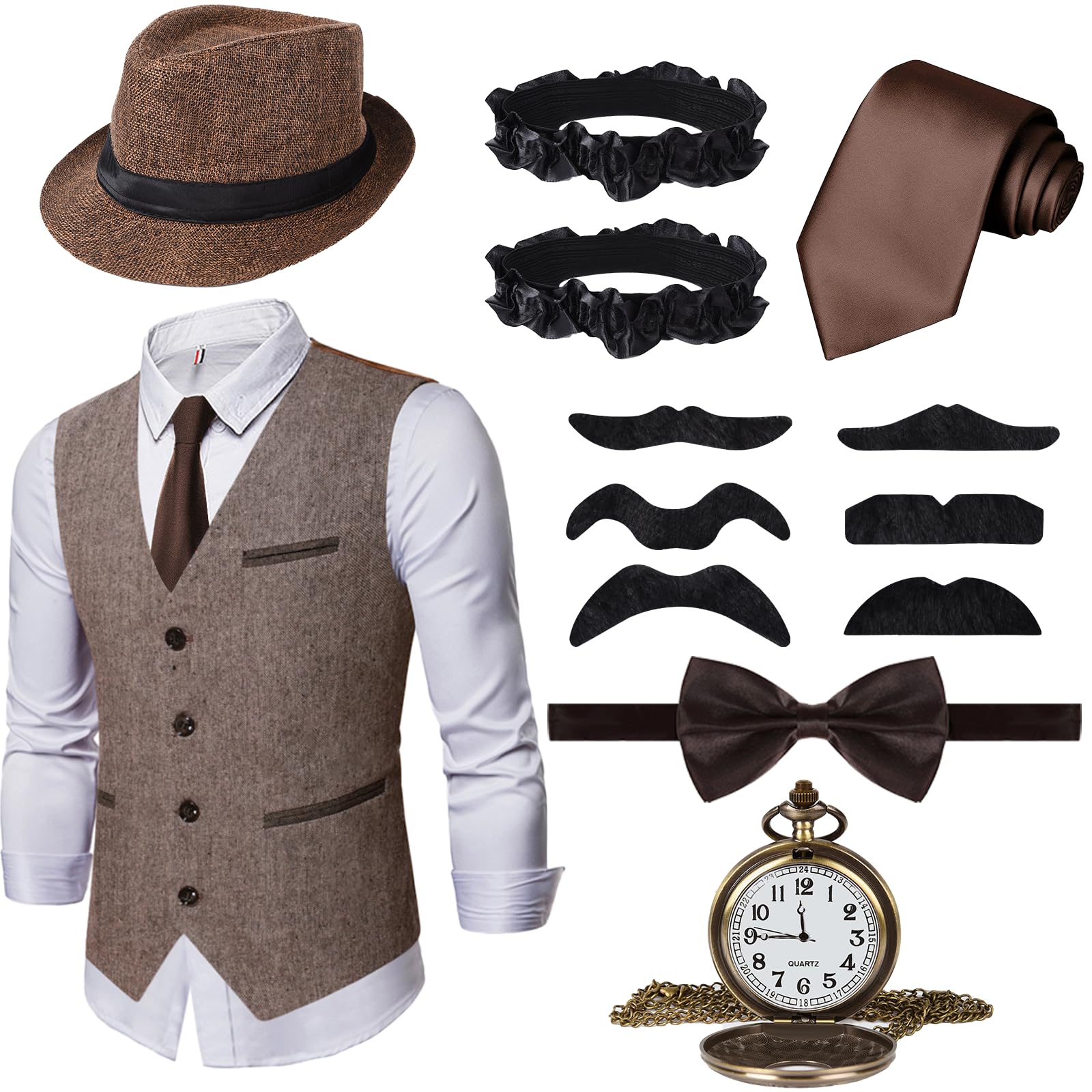 Neragron 1920s Mens Costume Accessories Set Gangster Costume Mens neragron-1920s-mens-costume-accessories-set-gangster-costume-mens