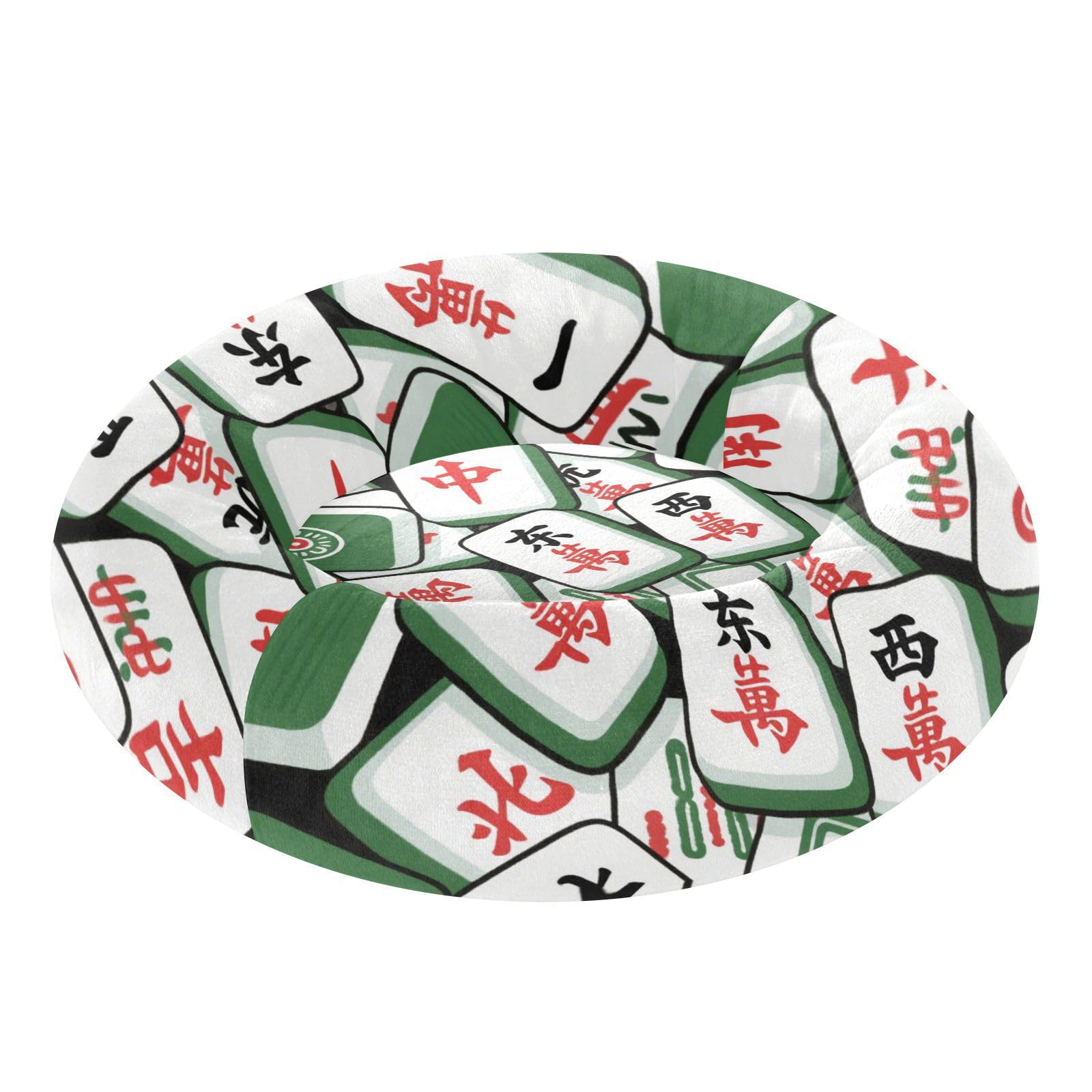 Lit vert Mahjong anti-stress pour chien fatigué de taille moyenne S