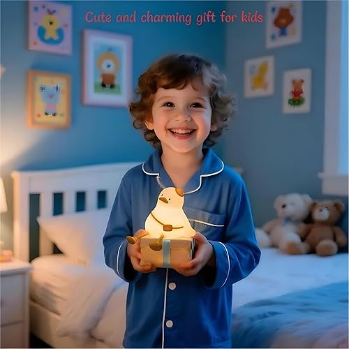 Miniatura 6 de Luz nocturna de pato para niños, bonita lámpara de noche para bebé, cosas geniales, luz nocturna suave, regalo kawaii, luz portátil recargable y de