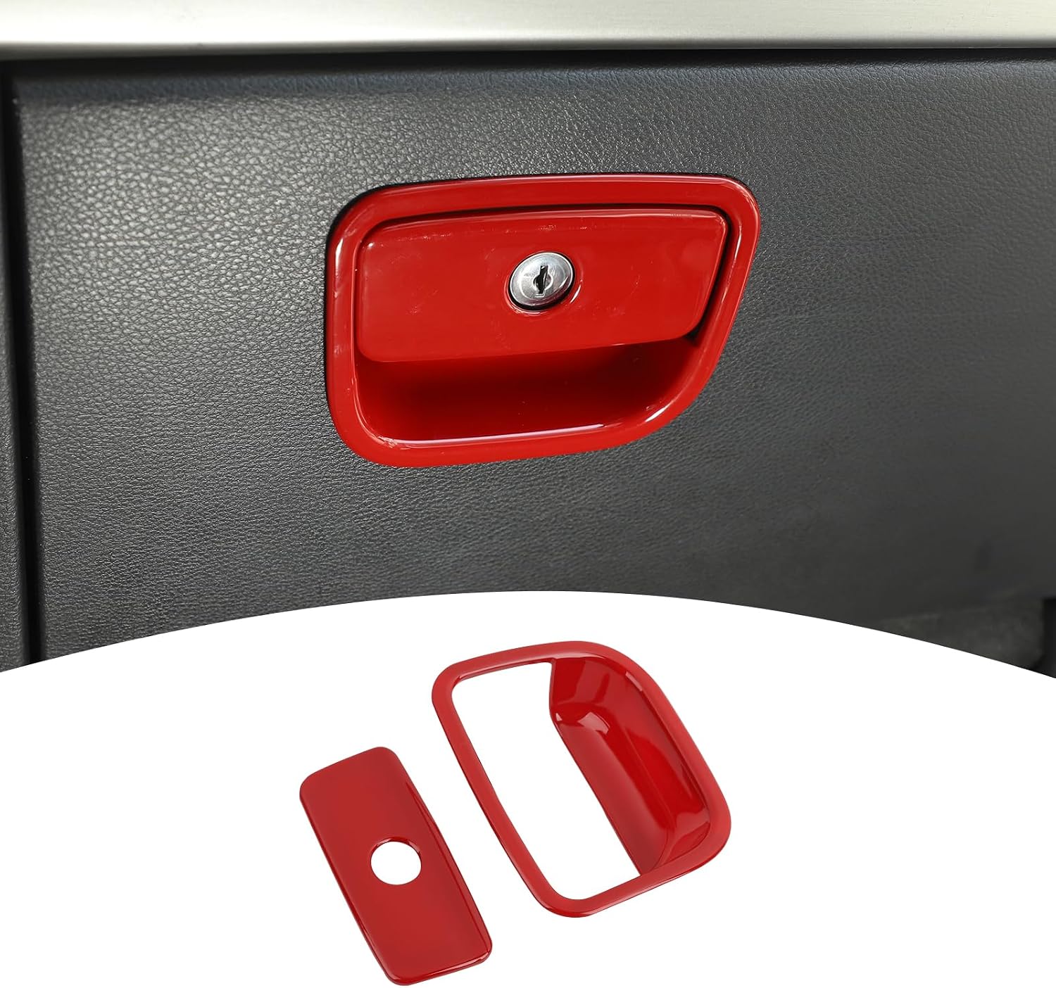 for Durango Red Glove Box Handle Cover Trim for Jeep Grand Cherokee 2011-2020 for Dodge Durango 2011-2020 ABS Interior Accessories 2pcs