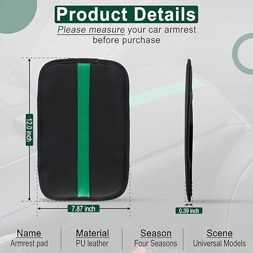 Miniatura 5 de BJSIA Tapete de almacenamiento para reposabrazos de automóvil, cubierta de consola central de cuero de fibra para automóvil, accesorios de