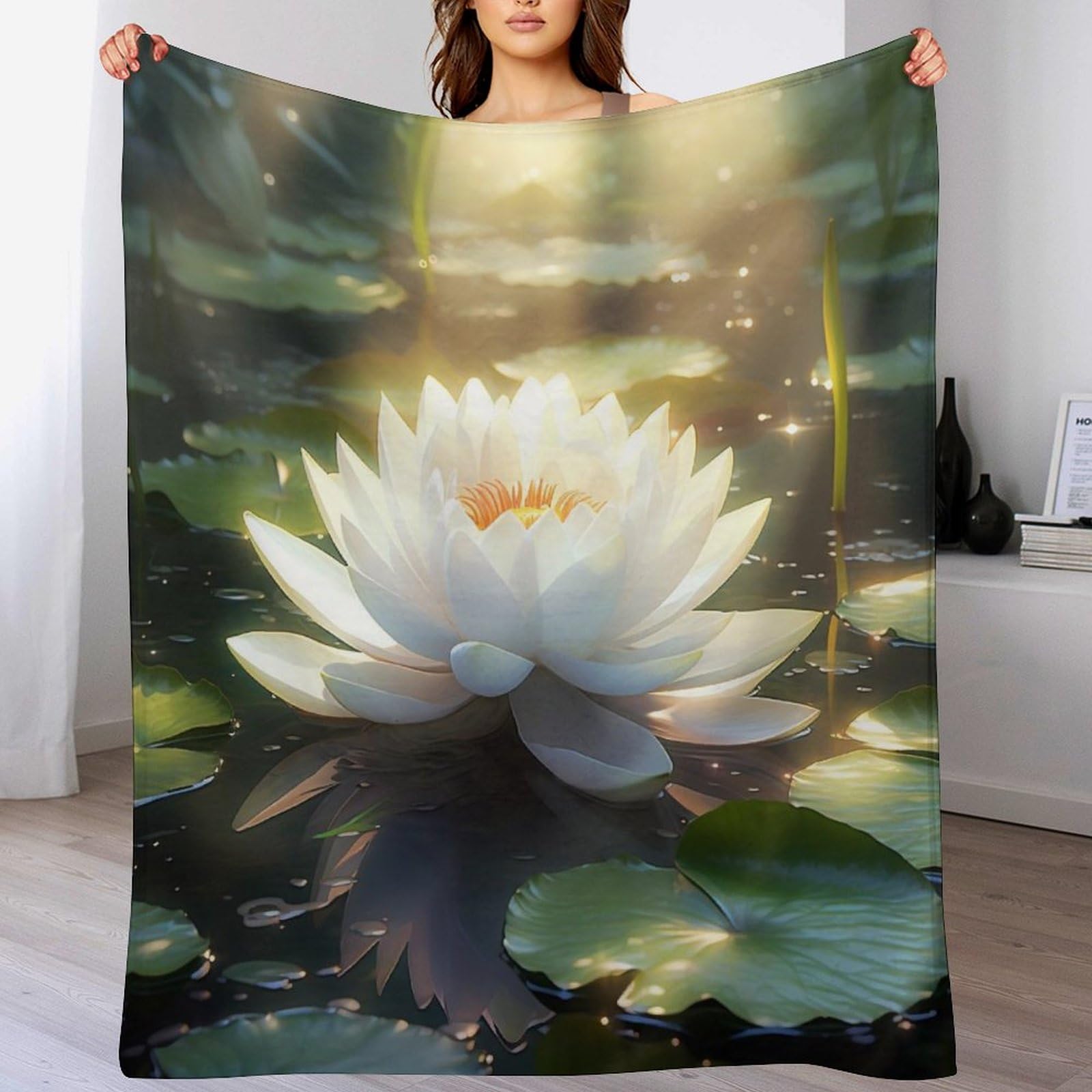Couverture pour enfants et adultes lotus flannel douce 100x130